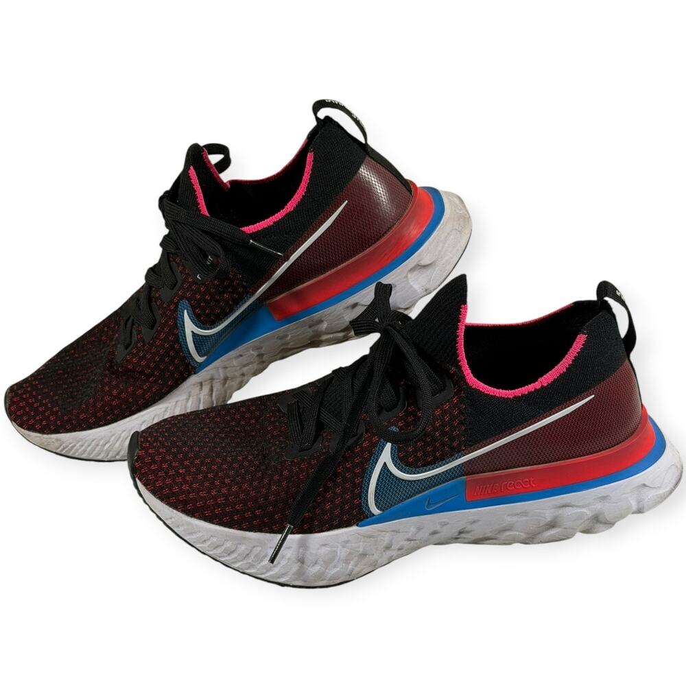 Nike React Infinity Run Flyknit Running Shoes, Black/Red Orbit, Men's 9